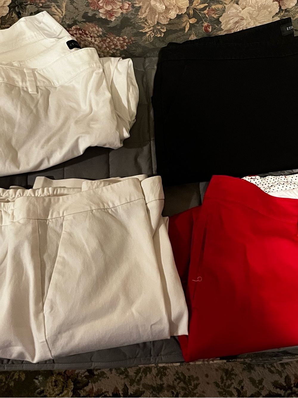 (4 pairs total) -Talbots Ponte Pants Trio - White, Black & Red